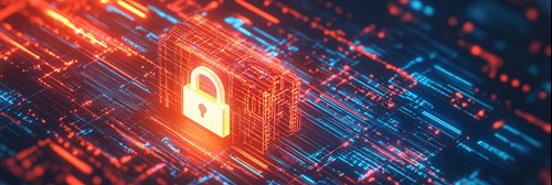 red lock representing secure cyber controls